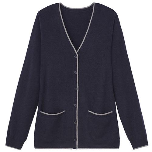 ■GROW カーディガン レディース ニット Vネック 事務服 ネイビー LL〔品番:GKNL1972K3LL〕【5267792:0】[送料別途見積り][掲外取寄][店頭受取不可]｜ホームセンターバロー　店
