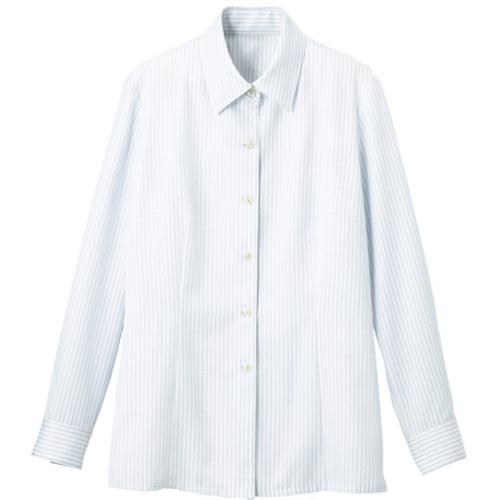 ■GROW ブラウス シャツ レディース 長袖 ブルー 15号〔品番:GBLL1351K615〕【5280326:0】[送料別途見積り][掲外取寄][店頭受取不可]