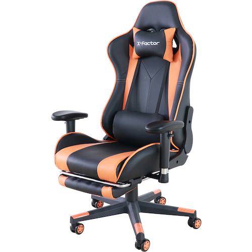 ■グリーンクロス ゲーミングチェア フットレスト付き OR〔品番:6300037517〕【5284842:0】[送料別途見積り][法人・事業所限定][外直送][店頭受取不可]
