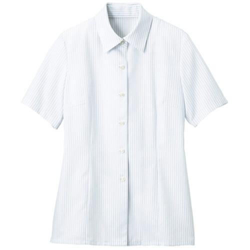■GROW ブラウス シャツ レディース 半袖 ブルー 9号〔品番:GBSL1351K609〕【5286629:0】[送料別途見積り][掲外取寄][店頭受取不可]