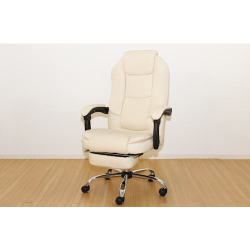 ■TASSCOM フットレスト付きボスチェア ホワイト〔品番:TAN835WH〕【5311201:0】[法人・事業所限定][外直送元][店頭受取不可]