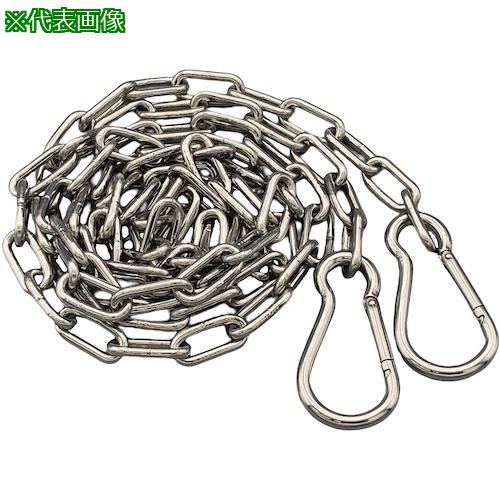 ■ラクテム 溶接チェーン ステンレス 線径2mm 3M スナップフックB型付〔品番:WSA23〕【5362585:0】[送料別途見積り][掲外取寄][店頭受取不可]