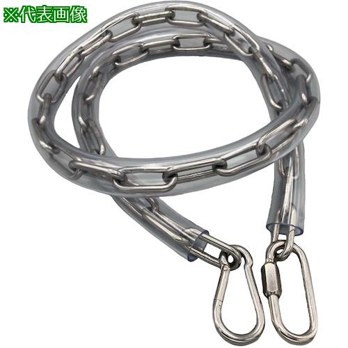 ■ラクテム 溶接チェーン ステンレス 線径4mm 5M AKフック・リングキャッチ・保護チューブ付〔品番:WCSRAT5〕【5362629:0】[送料別途見積り][掲外取寄][店頭受取不可]