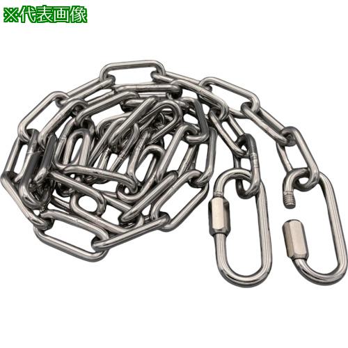 ■ラクテム 溶接チェーン ステンレス 線径4mm 10M リングキャッチ付〔品番:WCSR10〕【5364174:0】[送料別途見積り][掲外取寄][店頭受取不可]