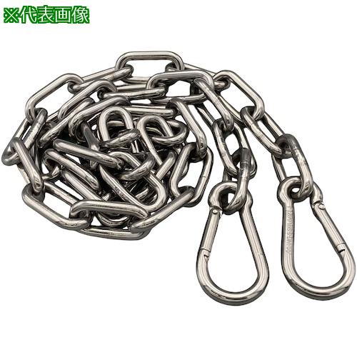 ■ラクテム 溶接チェーン ステンレス 線径5mm 3M AKフック付〔品番:WSA53〕【5364188:0】[送料別途見積り][掲外取寄][店頭受取不可]