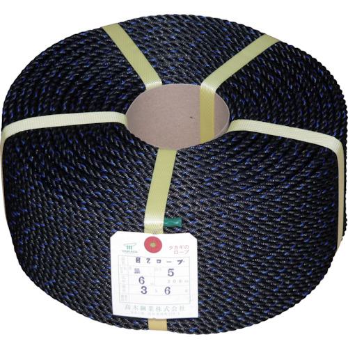 ■高木 HZロープ 黒 6mmX200m〔品番:364722〕【5385468:0】[送料別途見積り][掲外取寄][店頭受取不可]