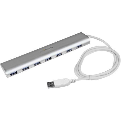 ■StarTech USBハブ/USB 3.0/7ポート Type-A/セルフパワー(ACアダプタ付属)/98cmケーブル/シルバー〔品番:ST73007UA〕【5389649:0】[法人・事業所限定][直送元][店頭受取不可]｜ホームセンターバロー　店