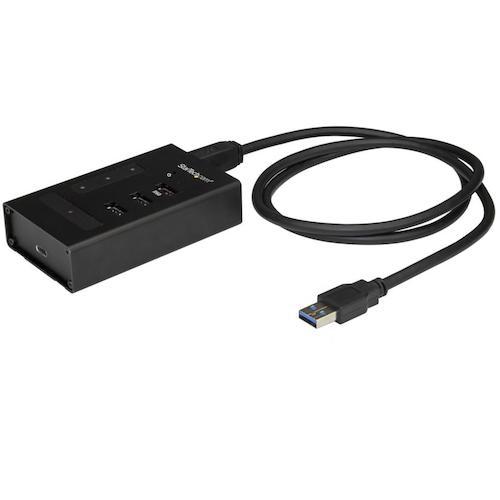 ■StarTech USBハブ/USB3.0/産業用/3ポート Type-A + 1ポート USB-C/メタル筐体/ACアダプター付属〔品番:HB30A3A1CST〕【5389652:0】[法人・事業所限定][直送元][店頭受取不可]
