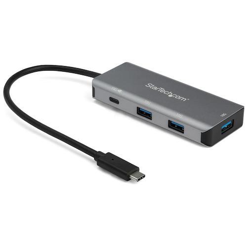 ■StarTech USBハブ/Type-C/3ポート Type-A + 1ポートType-C/100W PD/バスパワー/25cmケーブル〔品番:HB31C3A1CPD3〕【5389655:0】[法人・事業所限定][外直送元][店頭受取不可]