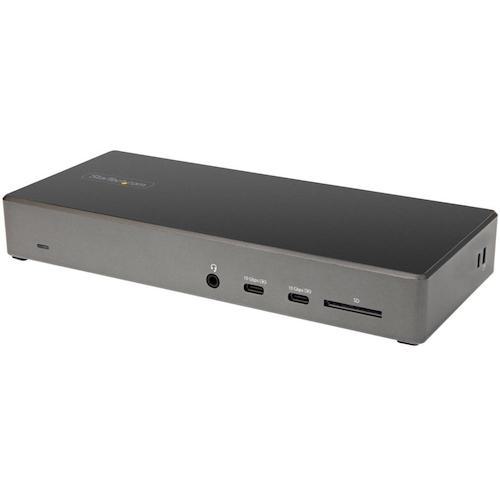 ■StarTech ドッキングステーション/USB-C接続/3画面/4K HDMI DP/100W PD/USBハブ/イーサネット/SD〔品番:DK31C2DHSPD〕【5389669:0】[法人・事業所限定][外直送元][店頭受取不可]