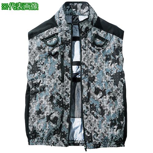 ■自重堂 空調服ベスト ブラツクカモフラ 4L〔品番:741501424L〕【5396994:0】[送料別途見積り][掲外取寄][店頭受取不可]