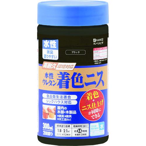 ■KANSAI 水性ウレタン着色ニス 300ML ブラック《12本入》〔品番:774107300〕【5429285×12:0】[送料別途見積り][店頭受取不可]