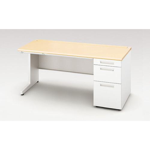 ■NAIKI 片袖デスク XEHH型/天板:シルクウッド 本体:クリアーホワイト/W1600&times;D800&times;H720〔品番:XEHH168BWS〕【5441873:0】[送料別途見積り][法人・事業所限定][外直送][店頭受取不可]｜ホームセンターバロー　店
