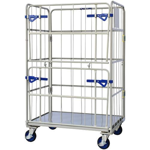 ■ワコーパレット カーゴプレスタ ダブルゲート付 1100×800×1700床スチール〔品番:WK611WG〕【5448309:0】[法人・事業所限定][外直送元][店頭受取不可] 33,963円