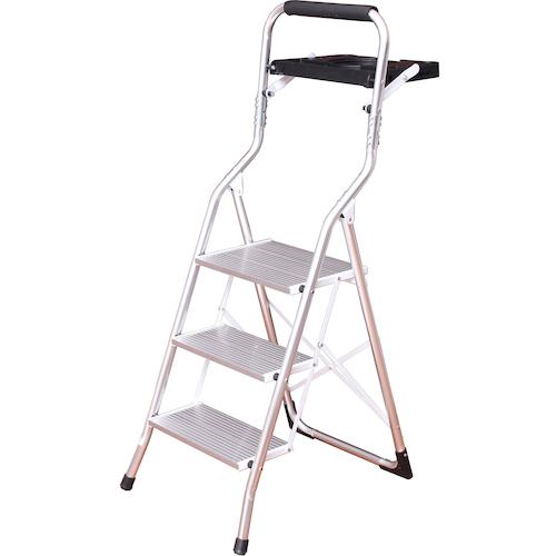 ■TASSCOM アルミ製トレー付き脚立 3段〔品番:TAN30103〕【5521168:0】[法人・事業所限定][外直送元][店頭受取不可]