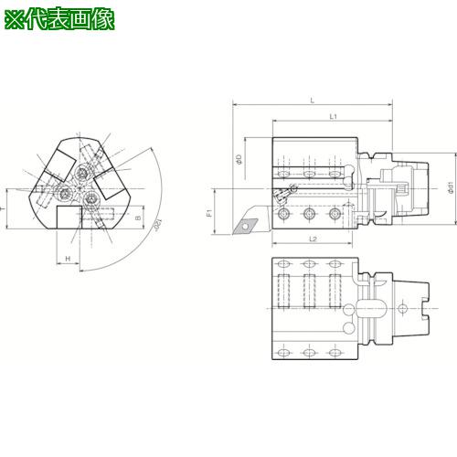 ■京セラ ツーリング機器 外径・端面加工角シャンク取付用ホルダ〔品番:T100HS2525R150T〕【5531951:0】[送料別途見積り][掲外取寄][店頭受取不可]