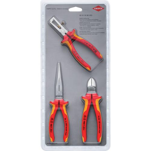 ■KNIPEX 絶縁工具3点セット(ワイヤーストリッパー・ニッパー・ペンチ)〔品番:003130BKV03〕【5536174:0】[店頭受取不可]｜ホームセンターバロー　店
