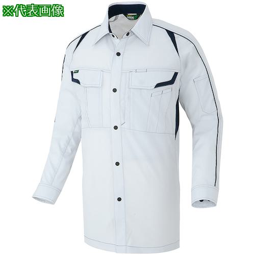 ■アイトス 長袖ストレッチシャツ(エコワーカーストレッチ) シルバーグレー M〔品番:AZ1935003M〕【5549565:0】[送料別途見積り][掲外取寄][店頭受取不可]