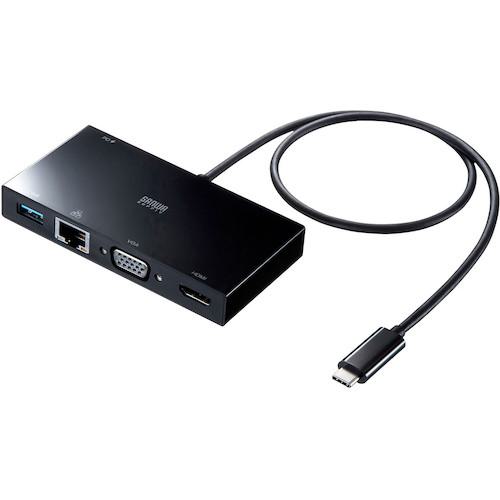 ■SANWA USB type-Cモバイルドッキングステーション〔品番:USB3TCH30BK〕【5560956:0】[送料別途見積り][掲外取寄][店頭受取不可]｜ホームセンターバロー　店