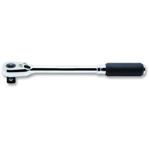 ■Ko-ken Z-EAL 3/8”(9.5mm)SQ. プッシュボタン式ラチェットハンドル(スリム) 全長160mm〔品番:2725ZB38L160〕【5561050:0】[店頭受取不可]