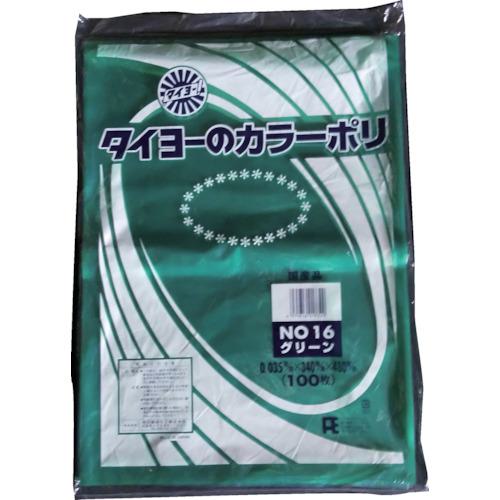■タイヨー カラーポリ袋035(グリーン) No.16 (100枚入り)《15袋入》〔品番:S227487〕【5567694×15:0】[送料別途見積り][店頭受取不可] 19,862円