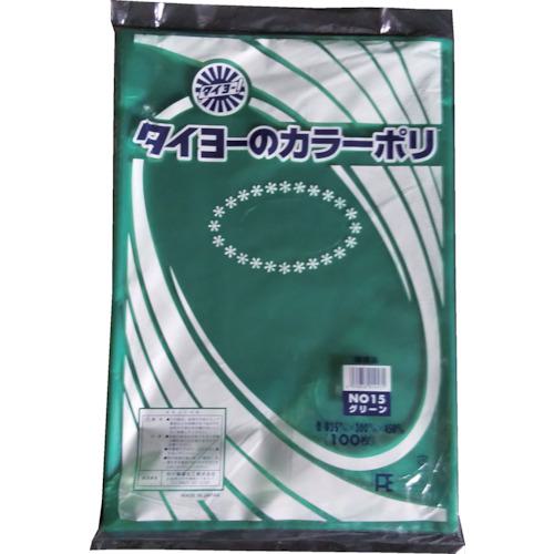 ■タイヨー カラーポリ袋035(グリーン) No.15 (100枚入り)《20袋入》〔品番:S222997〕【5567704×20:0】[送料別途見積り][店頭受取不可] 19,994円