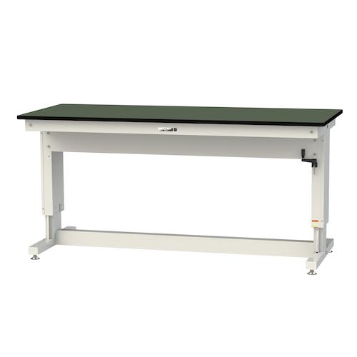 ■ヤマテック 昇降式作業台 ワークテーブル 昇降タイプ(3方ハンドル仕様) 塩ビシート天板 W1800×D750×H715~1015mm シルキーホワイト色〔品番:SSR1875AGW〕【5639466:0】[法人・事業所限定][外直送元][店頭受取不可]
