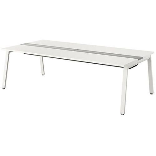 ■NAIKI 大型ベンチテーブル(基本型)(両面タイプ)〔品番:RXFN2412KWHP〕【5685186:0】[送料別途見積り][法人・事業所限定][外直送][店頭受取不可]