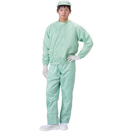 ■BLASTON クリーンルーム用ウエア 防塵ジャケット(立衿) 緑 Lサイズ〔品番:BSC42001GL〕【5722786:0】[送料別途見積り][掲外取寄][店頭受取不可]