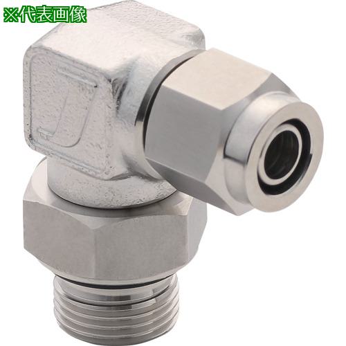 ■潤工社 ステンレス継手 ポジショナブルエルボ 8×6mm G1/8《10個入》〔品番:LA8X6G18SUS〕【5726150×10:0】[送料別途見積り][掲外取寄][店頭受取不可]