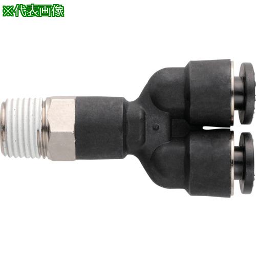 ■潤工社 ワンタッチ継手Mシリーズ メールYコネクター 12mm PT1/8《10個入》〔品番:PYCM12PT18PM〕【5727663×10:0】[送料別途見積り][掲外取寄][店頭受取不可]