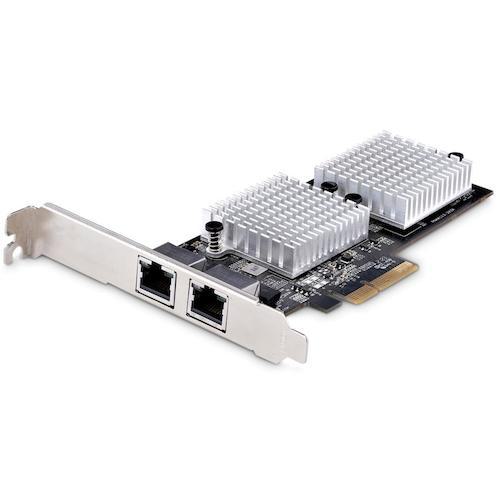 ■StarTech ネットワークアダプターカード/PCI Express x1/2ポート/10GbE RJ45 LAN カード〔品番:ST10GSPEXNDP2〕【5745363:0】[法人・事業所限定][直送元][店頭受取不可]