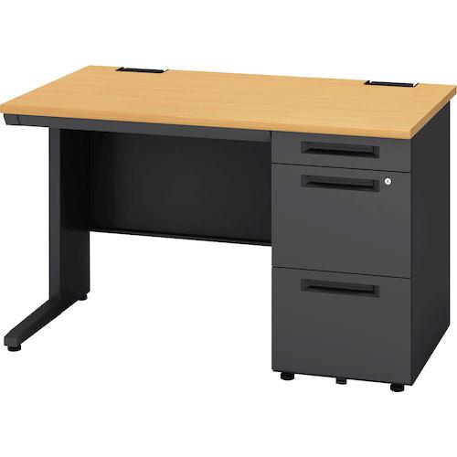 ■IRIS デスクラッチ付き片袖机(H720)W1200 ブラック〔品番:SSDH127KB〕【5778681:0】[送料別途見積り][法人・事業所限定][外直送][店頭受取不可]