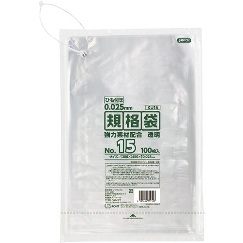 ■ジャパックス LD規格袋 0.025mm No.15 ひも付き《20冊入》〔品番:KU15〕【5778705×20:0】[送料別途見積り][掲外取寄][店頭受取不可]