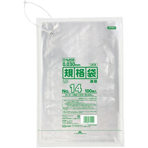 ■ジャパックス LD規格袋 0.030mm No.14 ひも付き《30冊入》〔品番:LK14〕【5779055×30:0】[送料別途見積り][掲外取寄][店頭受取不可]