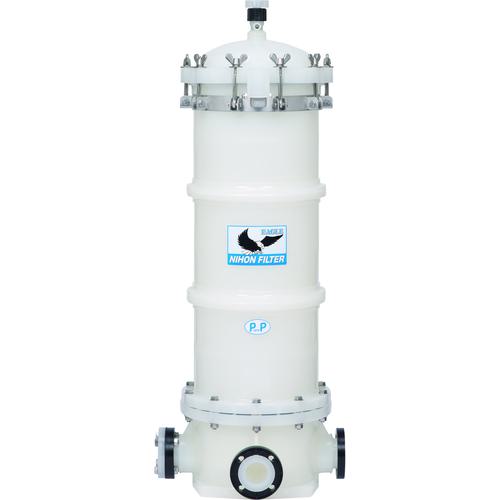 ■日本フイルター 強アルカリ用 樹脂製フィルターハウジング 「EGH-24-P-T」 (ポリプロピレン製) 250mm1本用〔品番:EGH24PTLF〕【5788259:0】[送料別途見積り][法人・事業所限定][外直送][店頭受取不可]