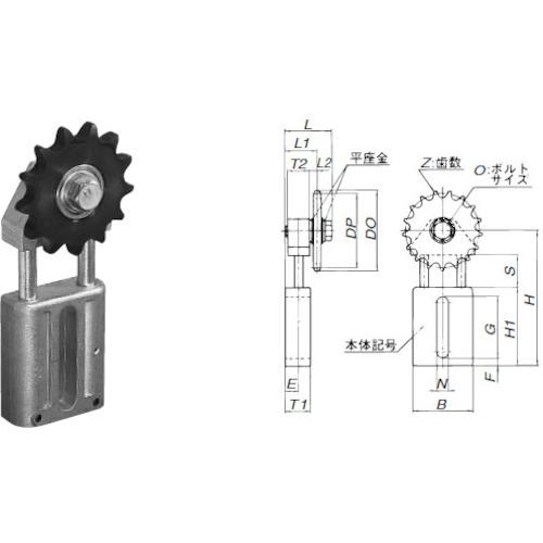 ■椿本チエイン チェーンテンショナ 直動式 アイドラスプロケット付き〔品番:CTETS60〕【5789793:0】[法人・事業所限定][直送元][店頭受取不可]｜ホームセンターバロー　店