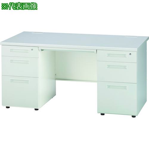 ■イノウエ 両袖机 W1400D700H700 本体ホワイト/天板ホワイト〔品番:GSDW1472L2RWH〕【5796530:0】[送料別途見積り][法人・事業所限定][外直送][店頭受取不可] 59,202円