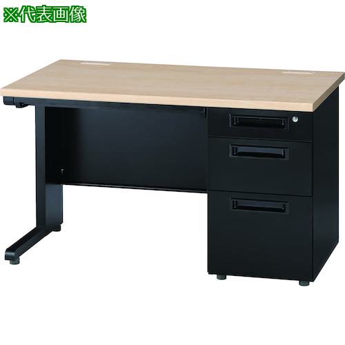 ■イノウエ 片袖机 W1200D700H700 本体ブラック/天板ナチュラル〔品番:GSDB1272LNA〕【5798046:0】[送料別途見積り][法人・事業所限定][外直送][店頭受取不可]｜ホームセンターバロー　店