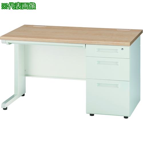 ■イノウエ 片袖机 W1200D700H700 本体ホワイト/天板ナチュラル〔品番:GSDW1273LNA〕【5798057:0】[送料別途見積り][法人・事業所限定][外直送][店頭受取不可]｜ホームセンターバロー　店