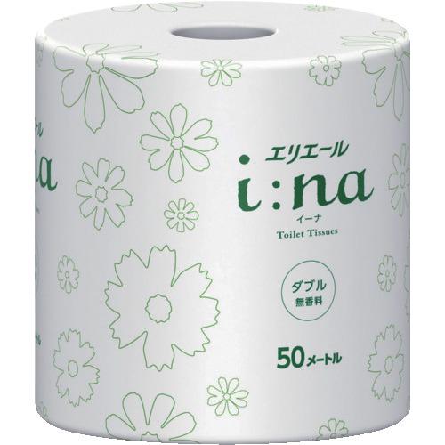 ■エリエール i:naトイレットティシュー ダブル50m個包装・無香料(21000443/21001141)〔品番:21001141〕【5800253:0】[店頭受取不可]