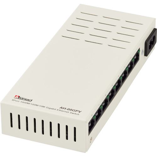 ■Abaniact 1ギガ対応スイッチングHUB(縦型)〔品番:AH08GPV〕【5831880:0】[送料別途見積り][法人・事業所限定][掲外取寄][店頭受取不可]｜ホームセンターバロー　店