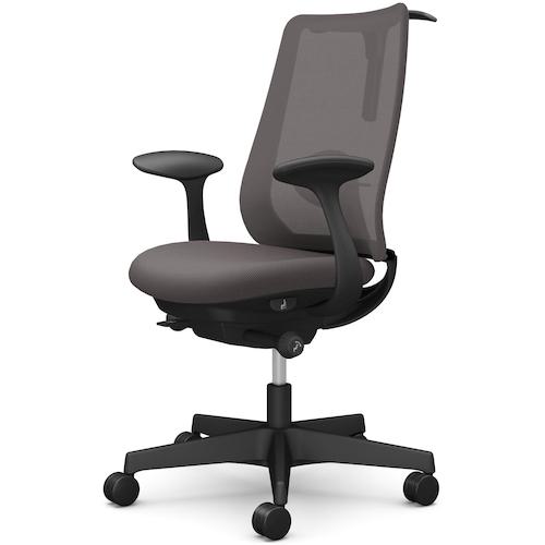 ■OKAMURA ポータム,固定肘,背メッシュ,スタンダードタイプ,ブラックボディ,ハンガー有,ランバー有,ウレタンキャスター〔品番:CF22ZSFKA2〕【5847976:0】[送料別途見積り][法人・事業所限定][外直送][店頭受取不可]