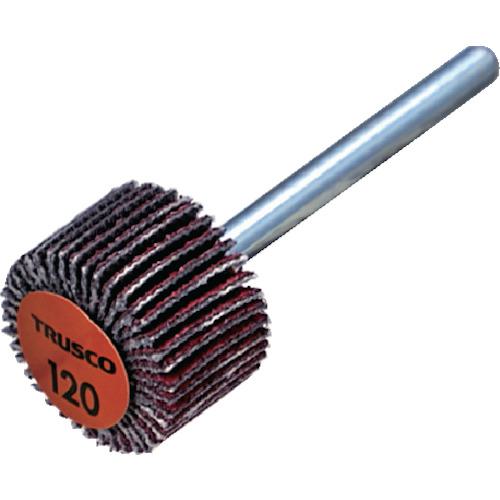 ■TRUSCO セラミックフラップホイール 軸径3mm #120 外径15×幅10×軸長30 (10個入)〔品番:TCF1510CE120〕【5880610:0】[店頭受取不可]