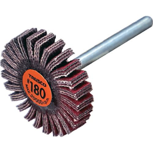 ■TRUSCO セラミックフラップホイール 軸径3mm #180 外径20×幅5×軸長30 (10個入)〔品番:TCF2005CE180〕【5882118:0】[店頭受取不可]