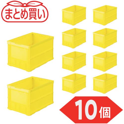 ■TRUSCO 【まとめ買い】オリコン 薄型折りたたみコンテナ 50L イエロー 10個〔品番:TRO50BY10P〕【5919068:0】[店頭受取不可]｜ホームセンターバロー　店