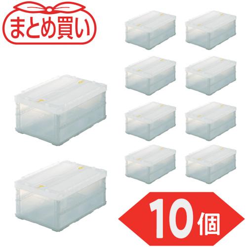 ■TRUSCO 【まとめ買い】オリコン 薄型折りたたみコンテナスケルコン 30Lロックフタ付 10個〔品番:TSKC30BTM10P〕【5919072:0】[店頭受取不可]｜ホームセンターバロー　店