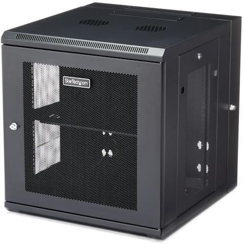 ■StarTech サーバーラック/12U/19インチ/壁掛けタイプ/取付奥行き6cm-50cm/ロック付きキャビネット/通気スリット〔品番:RK1224WALHM〕【5946156:0】[法人・事業所限定][直送元][店頭受取不可]｜ホームセンターバロー　店