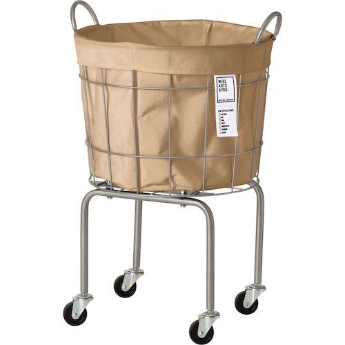 ■グリーンクロス ランドリーバスケット 脚キャスター付き ラウンド 35L ベージュ〔品番:6300046487〕【5957526:0】[送料別途見積り][法人・事業所限定][外直送][店頭受取不可]