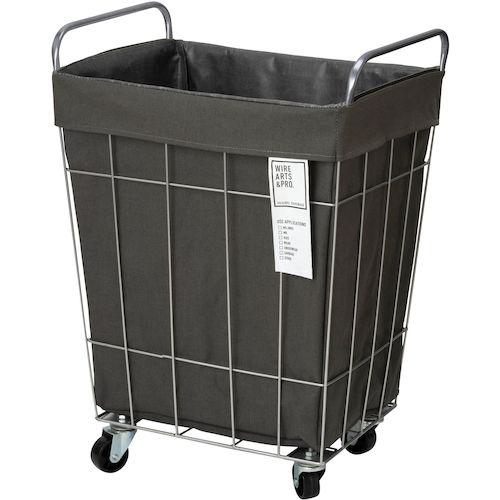 ■グリーンクロス ランドリーバスケット キャスター付き スクエア 45L ダークグレー〔品番:6300046461〕【5957565:0】[送料別途見積り][法人・事業所限定][外直送][店頭受取不可]